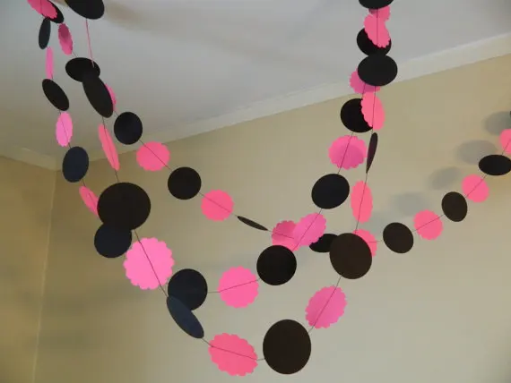 Paris Birthday Party Decorations 10ft Hot Pink And Black Garland