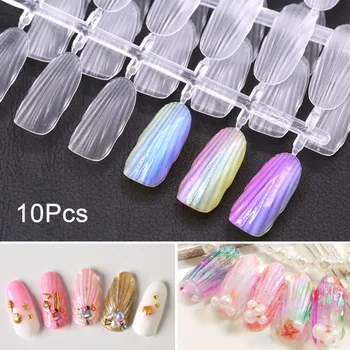 

New Hot 240 Pcs/Set Seashell False Nail Tips Full Cover UV Gel Polish Display Nail Art Practice Tool HJL2018