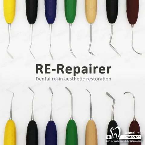 7pcs com Caixa de Esterilização de Alta Protetor Dental Resina Estética Restauração Escultura Ferramenta Ferramentas Odontológicas Temperatura
