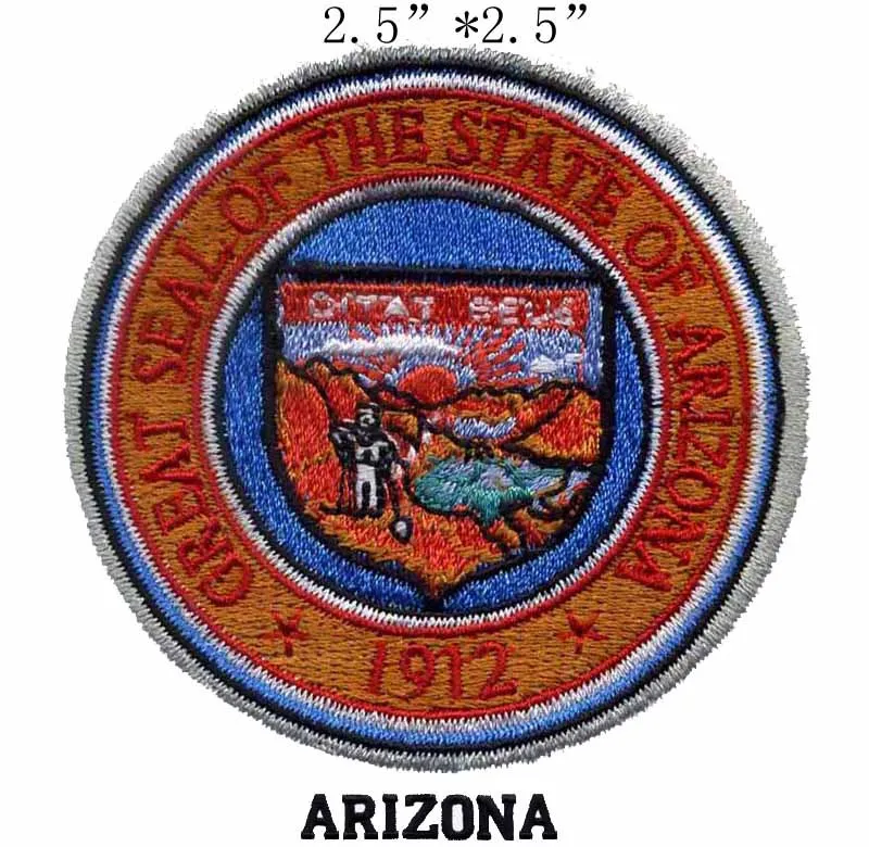 Arizona State Seal Flag embroidery patch 2.5" wide shipping/leather