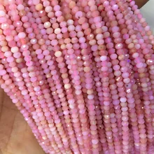Натуральный Перу розовый опал ручной огранки граненый Rondelle свободные маленькие Бусины Подходят Ювелирные изделия 1" 04279