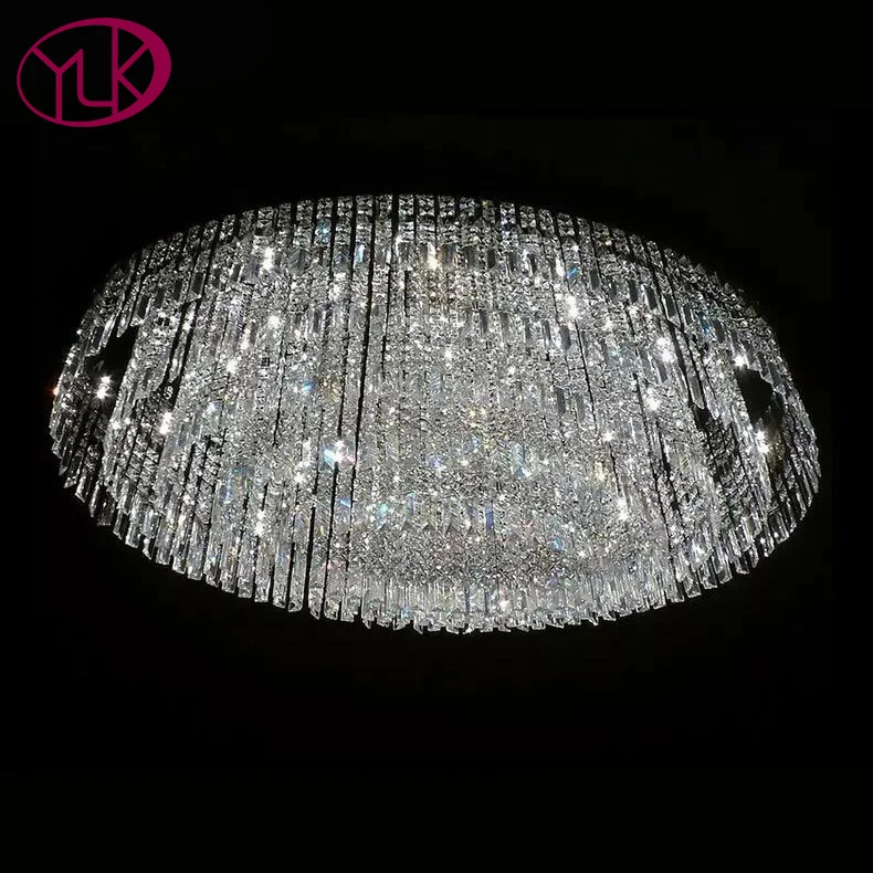 

Oval Design Crystal Lamp For Living Room Large Living Room Modern Crystal Chandelier L100*W60cm Luxury LED Lustres De Cristal