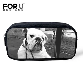 

FORUDESIGNS Women Professional Makeup Bag Cute French Bulldog Print Kids Pencil Bags Cases School Supplies Pen Bags for Children