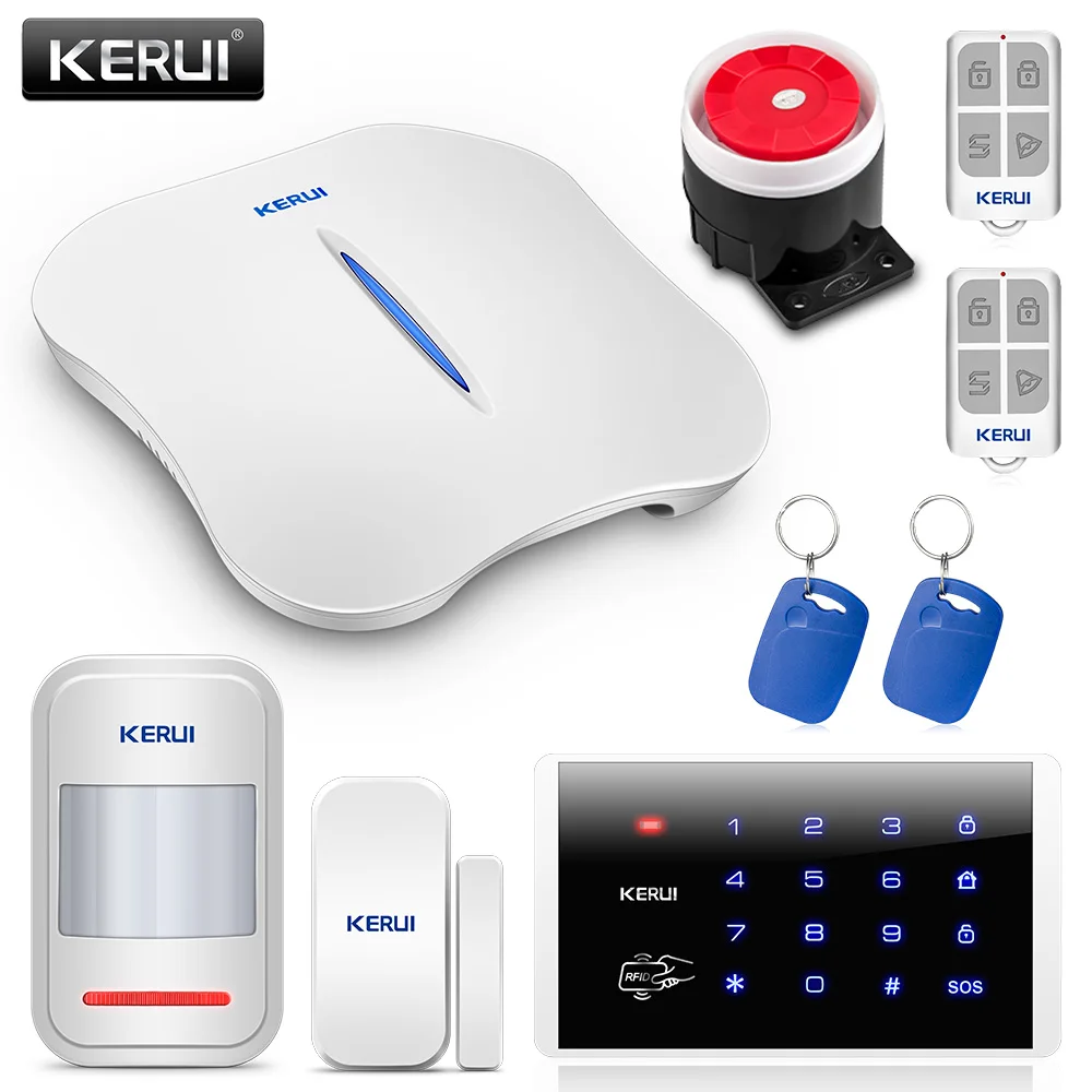 KERUI W1 WI-FI домашняя охранная сигнализация системы PSTN безопасности системы сигнализации дома движения Сенсор детектор с клавиатурой RFID карты