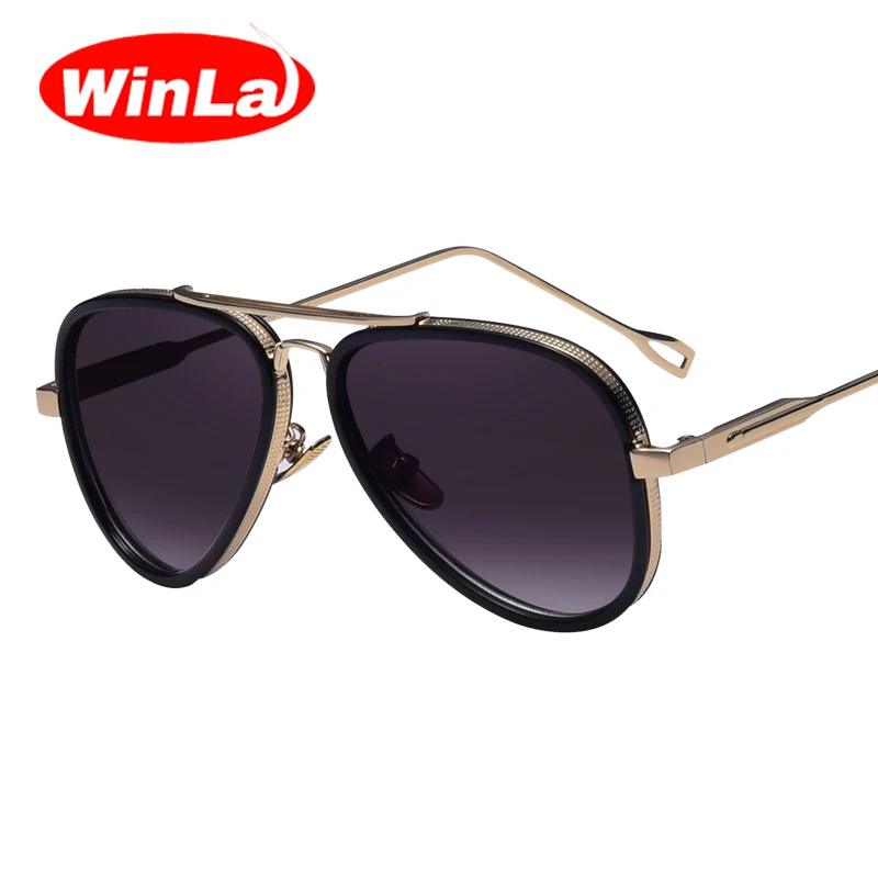 

Winla Classic Brand Design Style Sunglasses for Women Metal Frame Coating Colorful Mirrors Accessories Sun Glasses Female UV400