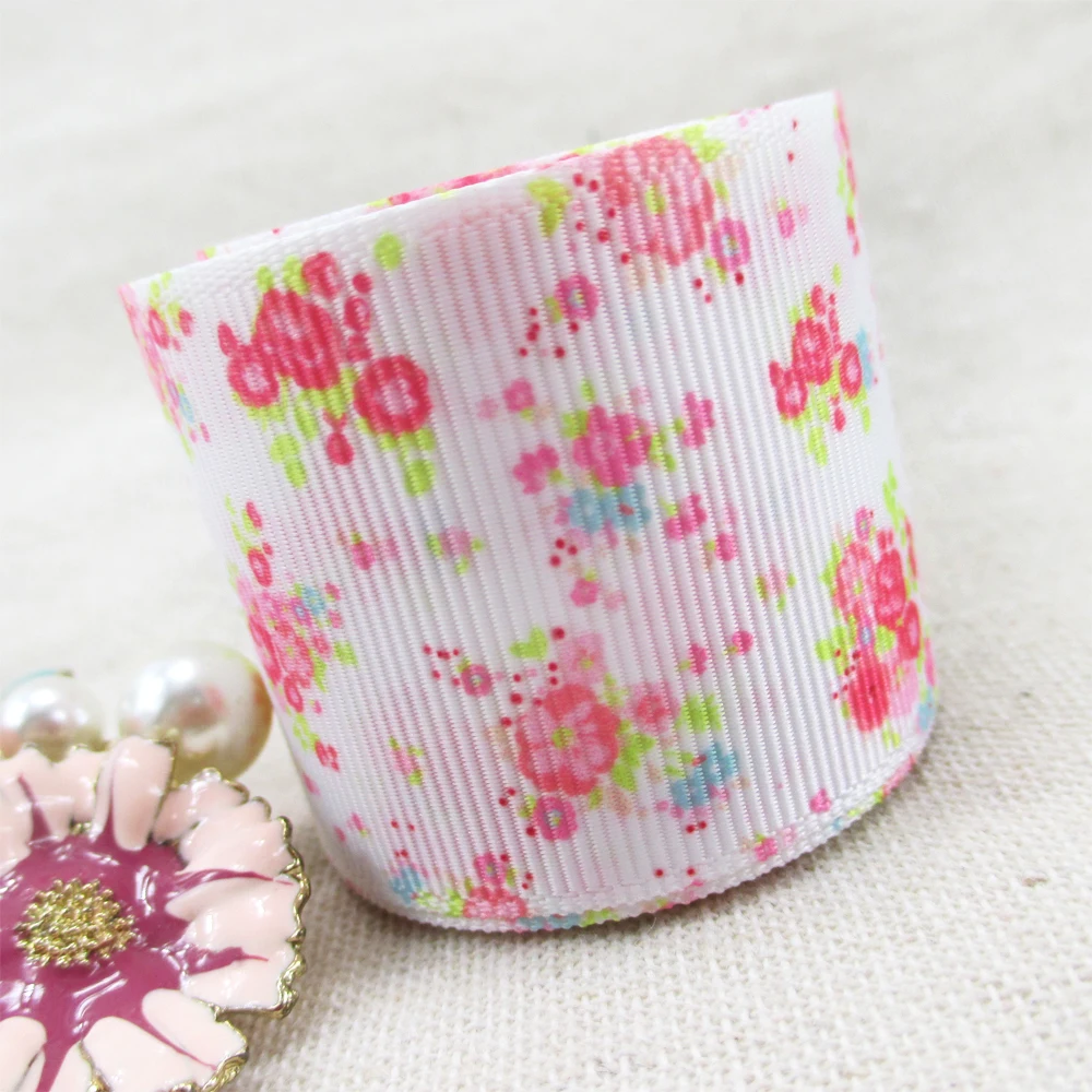 

1.5" 38mm flowers series high quality printed polyester ribbon 10 yards,DIY handmade materials,wedding gift wrap,10Y50583