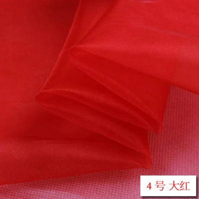 24 цвета 6 момме 110 см шелк ткань органза шелк H1S1O2 - Цвет: 4 chinese red