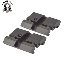 2PCS/Lot Dovetail To Weaver Picatinny Base Snap in Rail Adapter 11mm to 22mm Low Profile Adapter for .22 cal Airgun Rifle Rail
