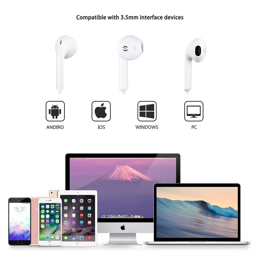 Проводные наушники вкладыши WiHoo для Huawei Xiaomi iPhone Samsung S4 S5 S6 S7 S8|Наушники и гарнитуры|