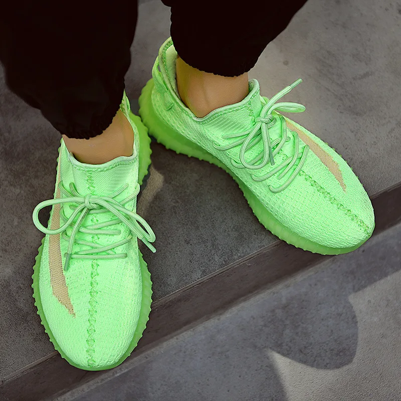 

2019Summer Women High Quality Mesh Sneakers Reflective Oxford Sole Coconut Shoes Large Size Dad Shoes Fluorescent green Sneakers