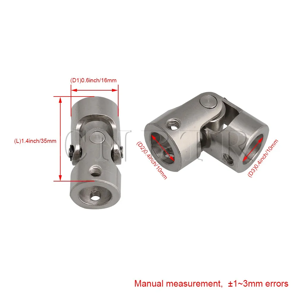 CNBTR Серебро 10 мм до 10 мм ID 35 мм длина 45# сталь вращающийся вал двигателя универсальный шарнир Соединительная муфта w/шестигранный ключ Винт
