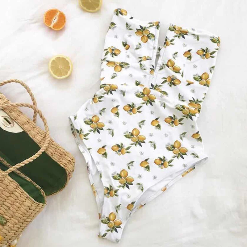 

One Piece Swimsuit Swimming Suit for Women 2019 Bathing Suit Vintage Swimwear Beach Push Up Bandage Monokini Mayo Bayan