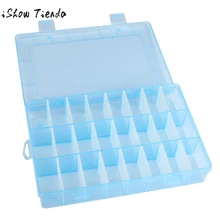 Модная Регулируемая 24 отсека пластиковая коробка для хранения ювелирных изделий серьги чехол коробка супер качество коробки