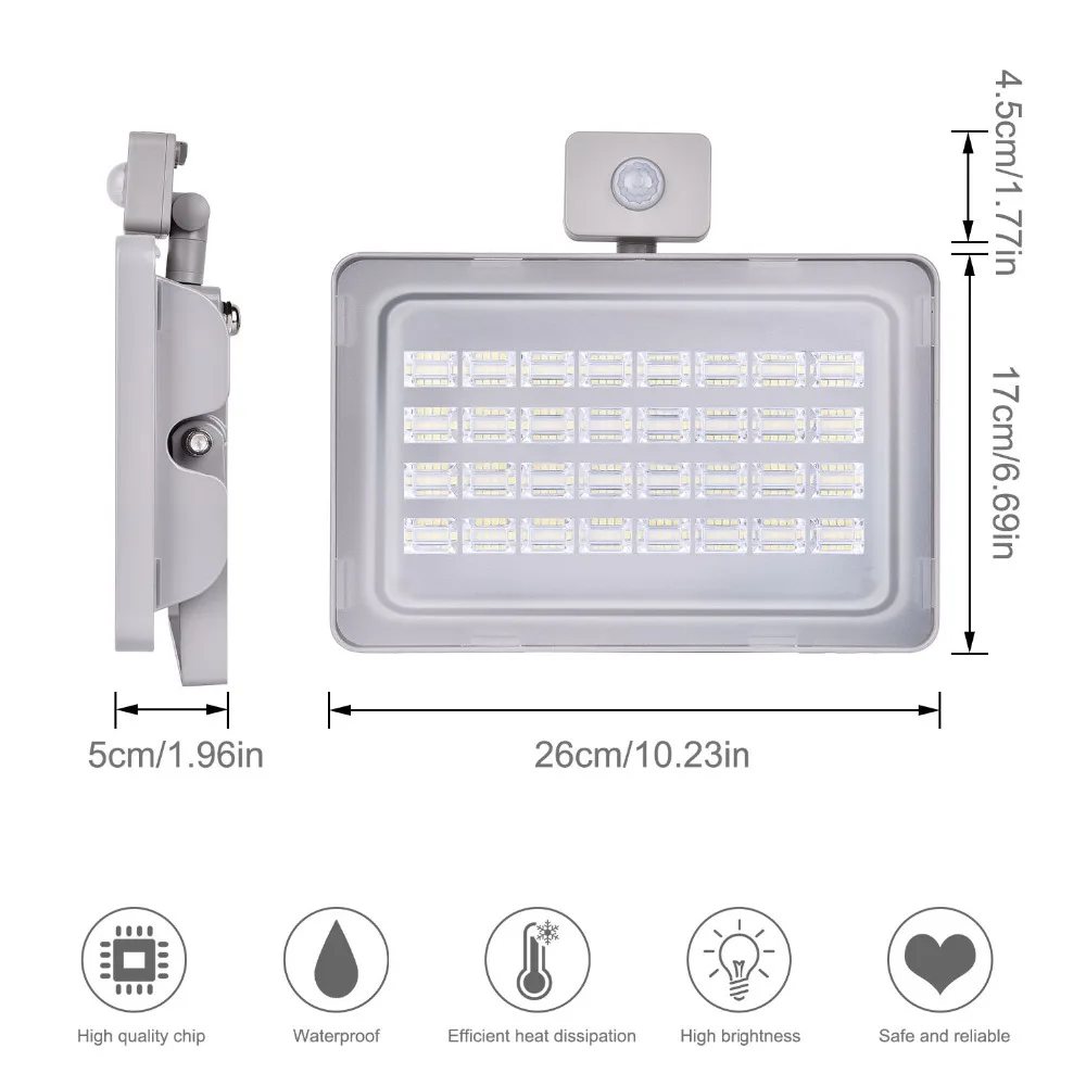 UPGRATE 100 W ПИР инфракрасный движения Сенсор Светодиодный прожектор 220 V-240 V 12000LM движения PIR Сенсор лампа IP65 водонепроницаемый уличный фонарь