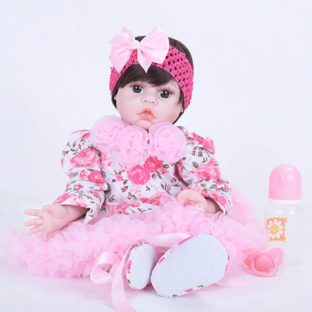 

50cm Newborn Girl Doll with Soft Cloth Body Silicone Baby Reborn Dolls Toys for Children Birthday Xmas Gift Bebe