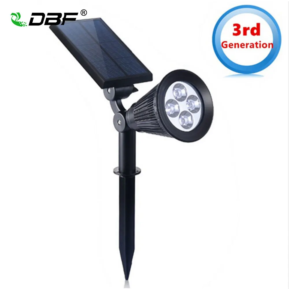 

3rd Generation LED Solar Light Waterproof Outdoor 4 LEDs Solar Power Spotlight Garden Lawn Lamp Landscape Spot Lights Wall light