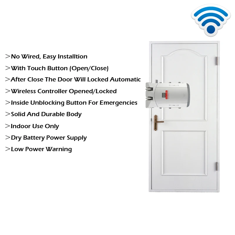 Raykube Wireless Door Lock Electric Home Anti Theft Lock Security