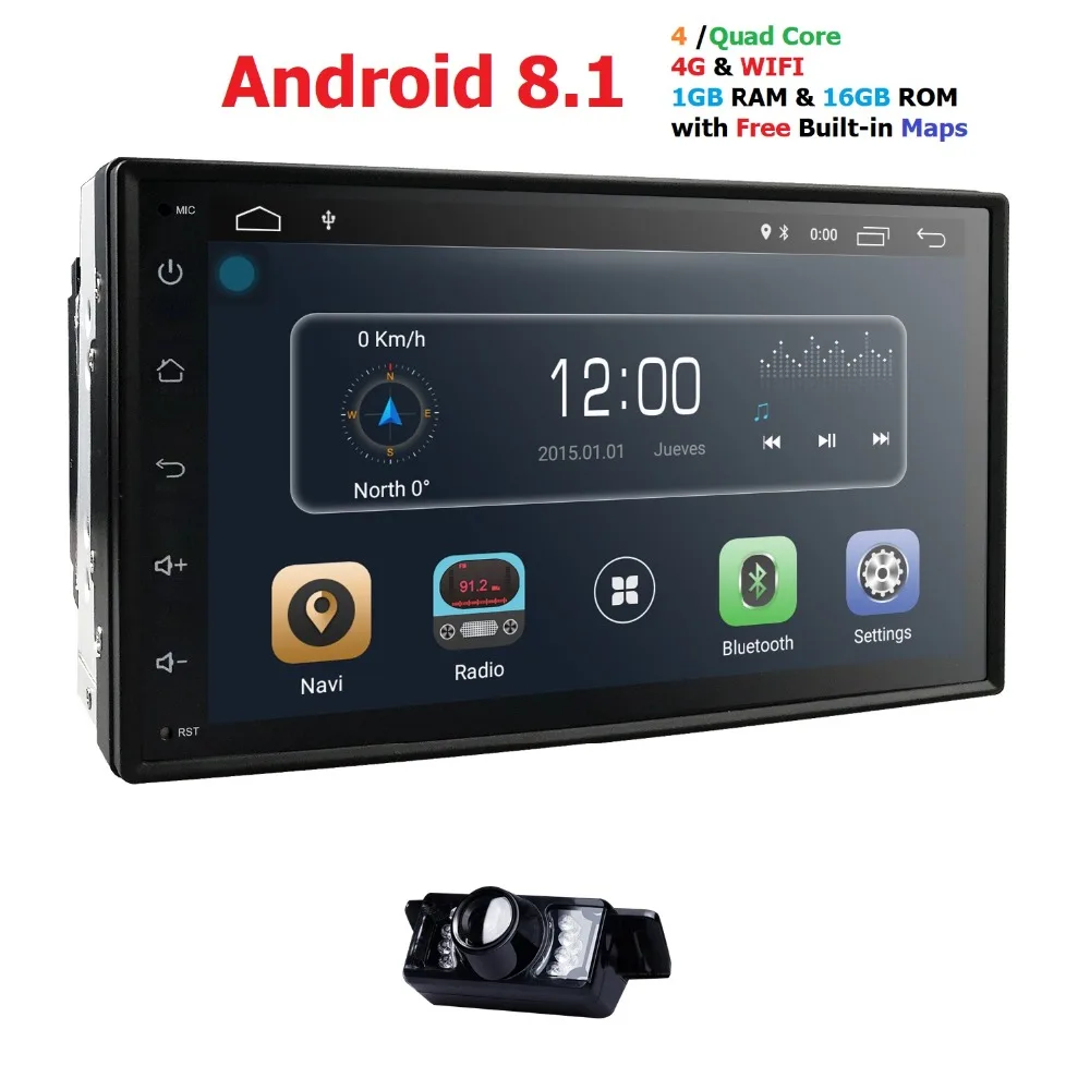 

Hizpo Car Multimedia player Android GPS Car Radio Audio Auto For Universal VW/Volkswagen/POLO/PASSAT/Golf FM Radio IPS 3D Map EQ