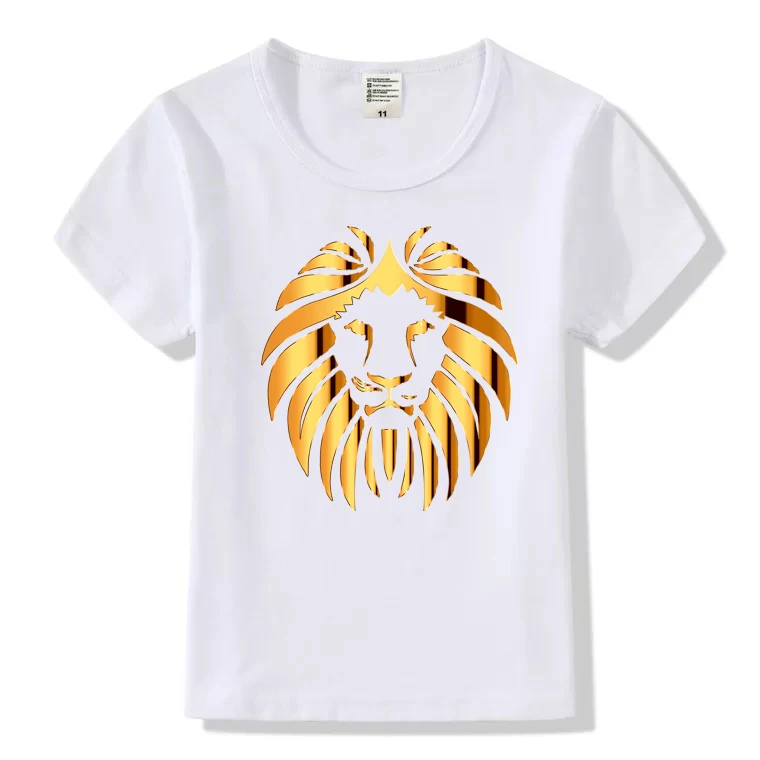 Футболка с принтом льва детская одежда летняя детская футболка с забавным рисунком для мальчиков и девочек HHY515