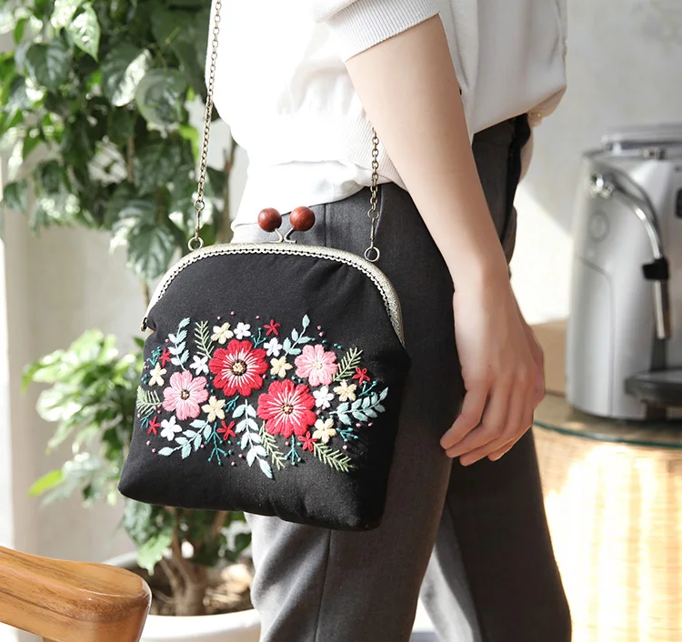 Легкая вышивка DIY цветы сумки кошелек сумочка, Набор для вышивки крестом для начинающих Рукоделие Шитье ремесло подарки другу