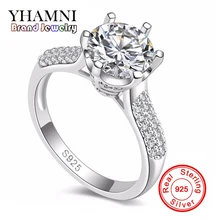 Luxury Original Silver Wedding Rings for Women Set 2 Carat SONA Cubic Zirconia Engagement Rings Jewelry Wholesale AR123