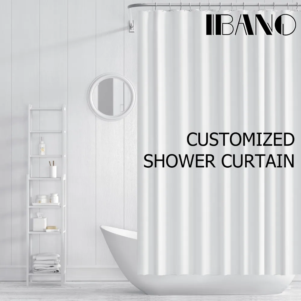IBANO индивидуальные занавески для душа Водонепроницаемый полиэстер ткань 4 размера занавески для душа для ванной комнаты с 12 шт. Пластиковые Крючки