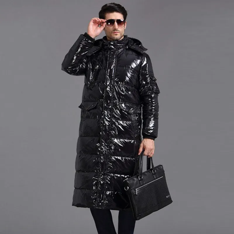 Высокое качество роскошные мужские пальто зима теплый пуховик мужской карман на молнии пальто Бизнес Повседневное верхняя одежда с