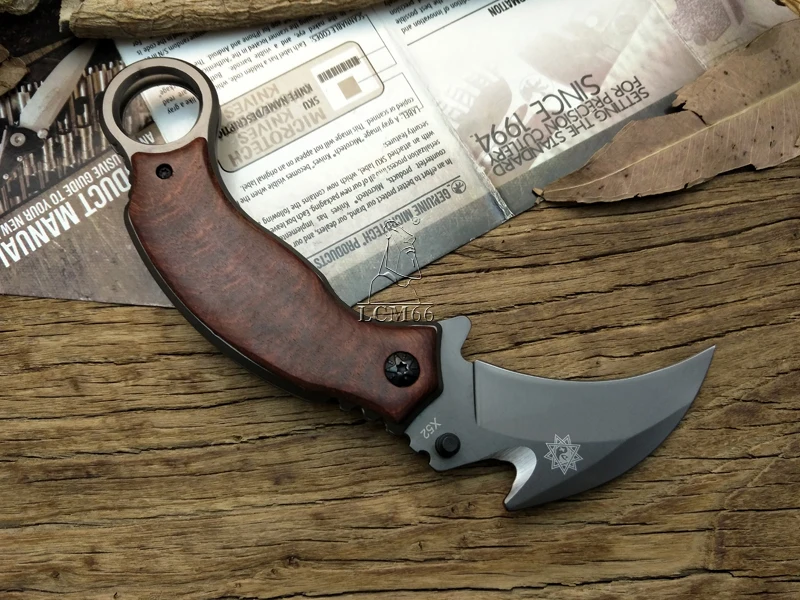 Охотничий нож LCM66 x52 походный керамбит с фиксированным лезвием для самообороны