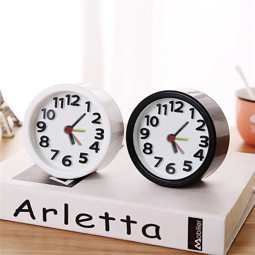

Circular Quartz Beep Alarm Clock Plastic Simple Cute Portable Alarm Clock for Kids Student Gifts Desk Table Watch 9J18