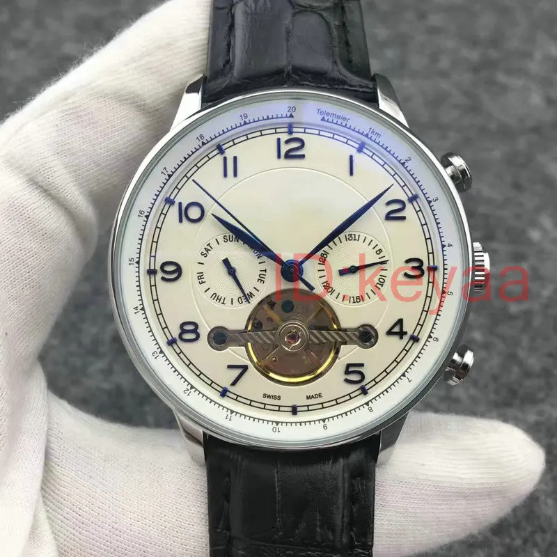 

LISM Leather Blue Top Luxury Brand Mechanical Mens Designer SS Tourbillon Automatic Watch Sports Self-wind AAA Wristwatches