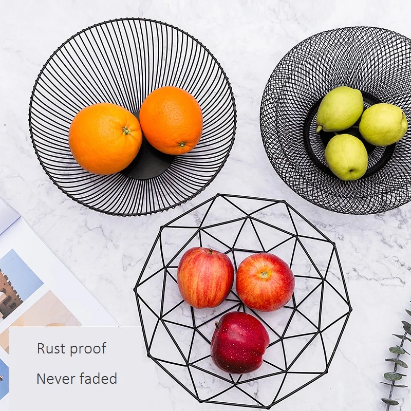 

Creative Nordic Simple Design Hollow Ironic Fruit Baskets Table Storage Organizer