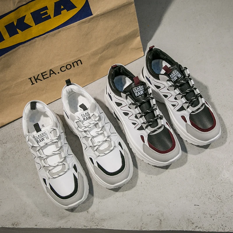 

Women's Platform Chunky Sneakers 2019 fashion Mesh female Thick Bottom shoes woman Women's Vulcanize Shoes tenis feminino A4-65