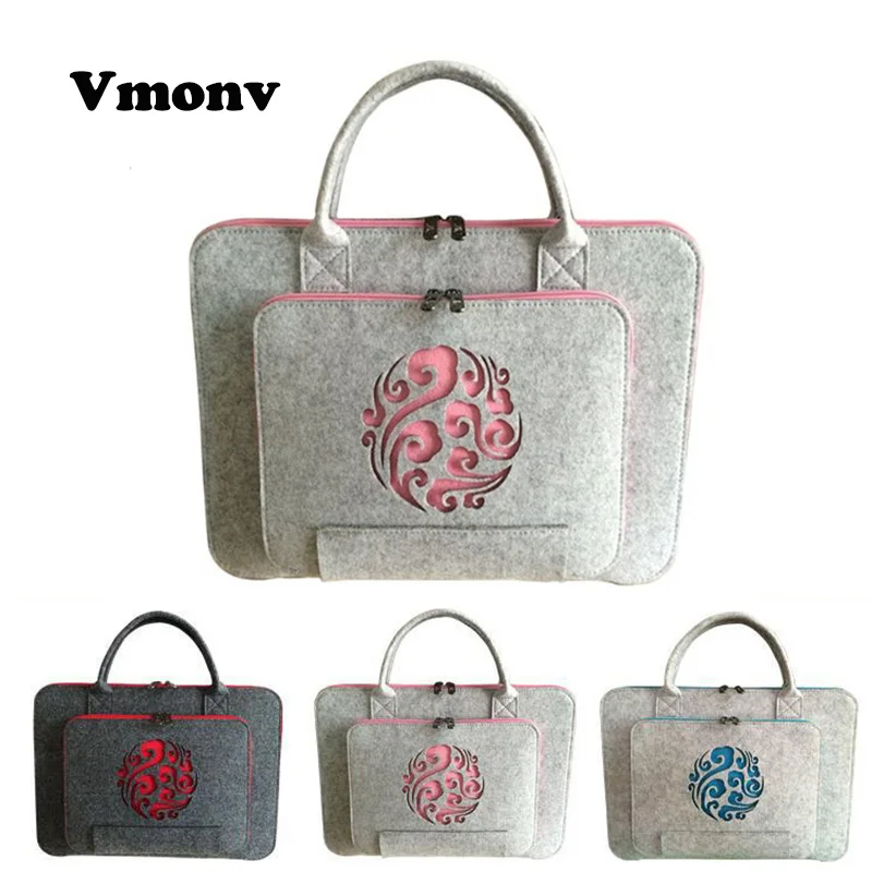 

Vmonv Universal Wool Felt Laptop Bag For Macbook Air Pro Retina 11 13 15 17 Inch Hand Bags Briefcase Notebook Liner Sleeve Case
