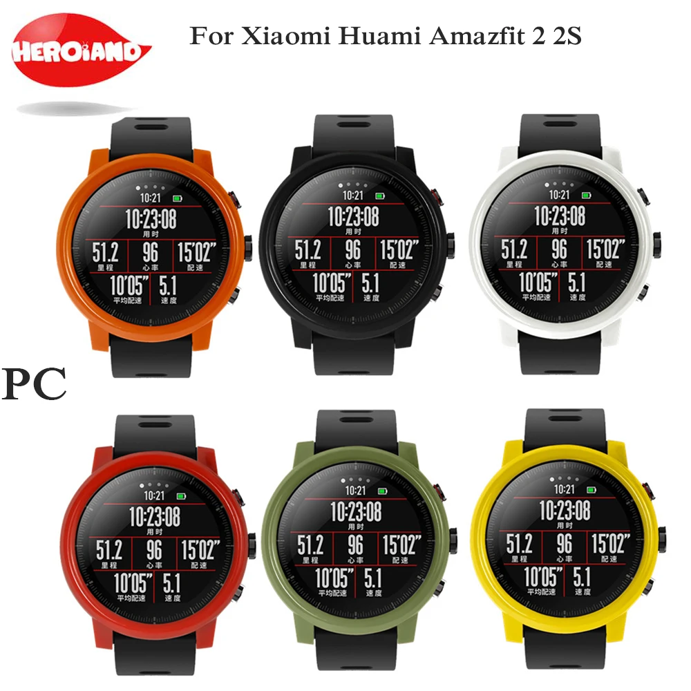 PC группа защитный чехол для xiaomi huami amazfit 2 2 S stratos Красочные смарт-ремешок жесткий пластиковый корпус тонкий рамка