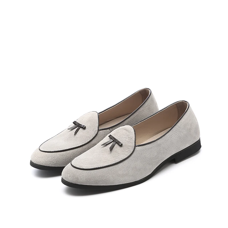 

2019 Fashion Men Faux Suede Loafers Slip-on Men Flats with Bow Plus Size EU37-48 Men Casual Shoes Beige Khaki Black