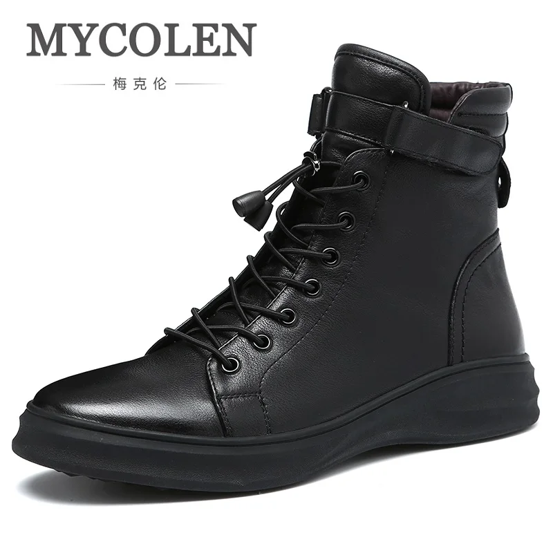 

MYCOLEN Spring/Autumn British Style Men Boots Natural Leather Shoes High Quality Personality Tide Ankle Boots Bottine Homme