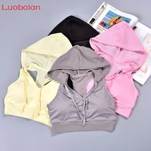 Luobolan, женский бюстгальтер для йоги, тренировочный укороченный топ, женские спортивные быстросохнущие майки с дышащей сеткой без рукавов, толстовки, топы с подкладкой