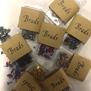 9 грамм Мини Симпатичные металлические Скрапбукинг брэды Смешанные Сердце Звезда дерево цветок форма оптовая продажа 6 шаблонов - изображение