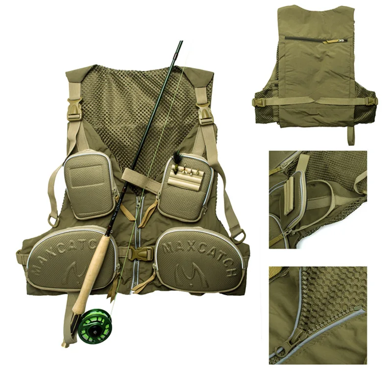 

Outdoor Fishing Hunting Vests Life Vest For Fishing Clothing Vests Jacket Sporting Camping Boating Quick Dry Vest With Pockets