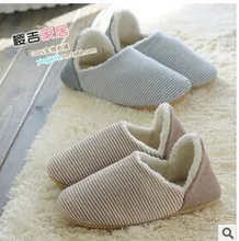 New Winter Warm Cotton-padded Shoes For Men Women. Home Soft Plush Slippers Coral Fleece Indoor Shoes Floor Socks Foot Warmer