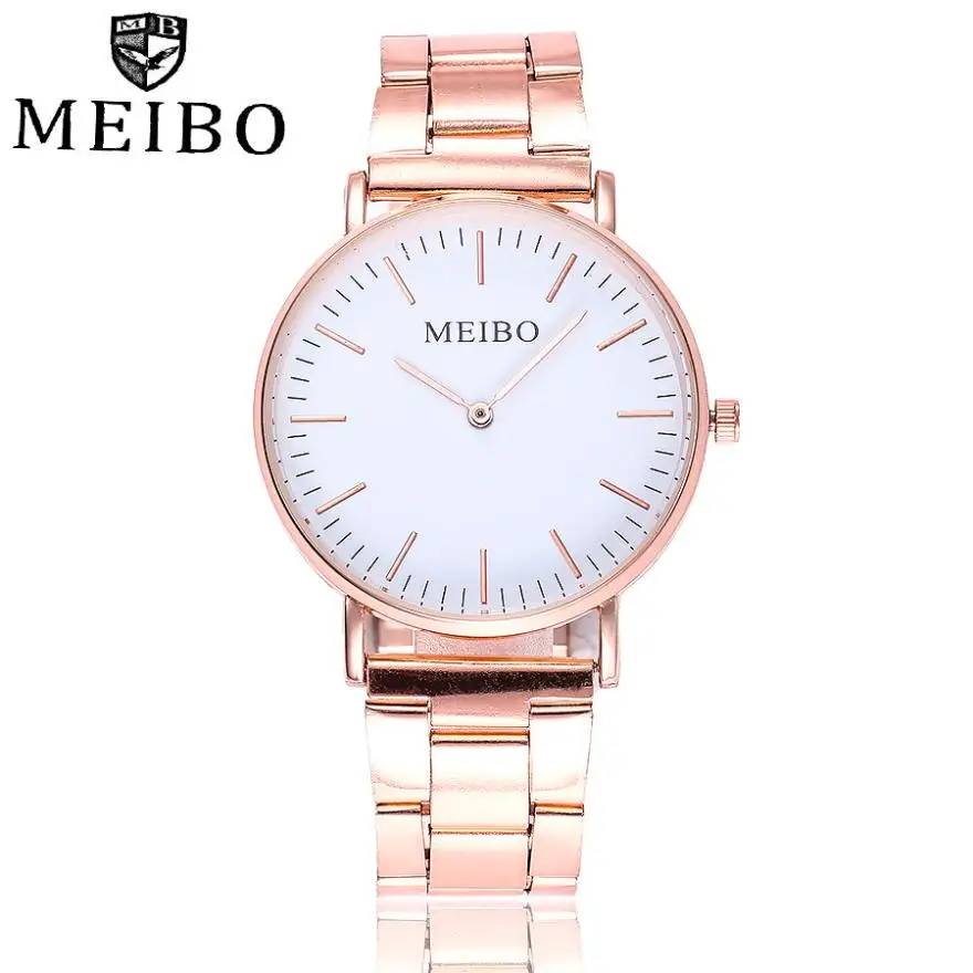 Часы MEIBO женские повседневные кварцевые из нержавеющей стали с ремешком