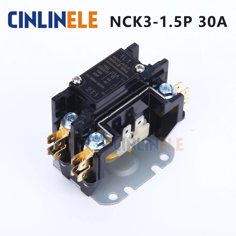 

Free Shipping AC Contactor of Air Conditioning Parts Tool 1.5P 2500W 30A Air Conditioning Protector 110V 220V-250V