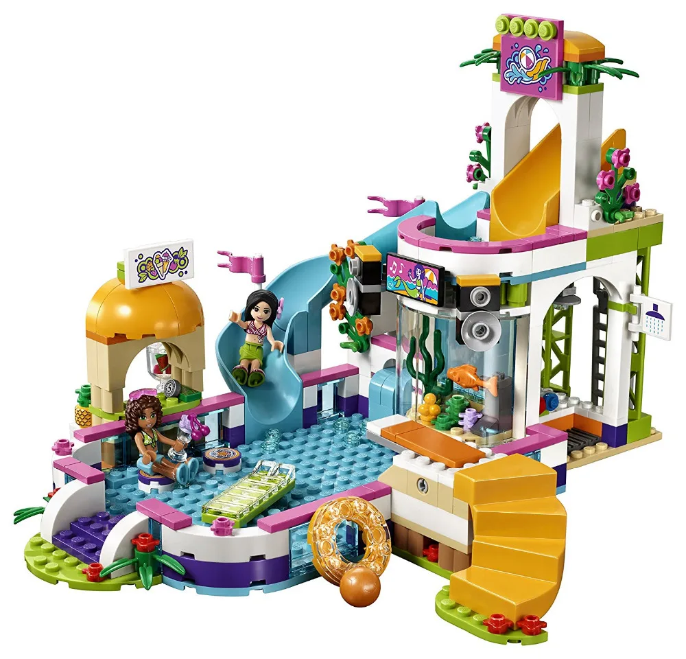 

Lepin 01013 New Girls Series The Heartlake Summer Pool Set Educational Building Kit Blocks Bricks Compatible Toys Gift