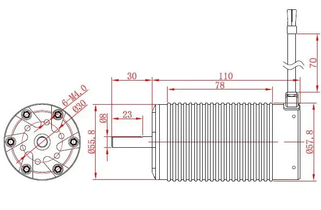 Fatjay Леопард хобби LBP58110 бесщеточный inrunner 4 полюса Бессенсорное 58110 780KV 950KV 4 полюса двигателя для RC 1/5 автомобилей