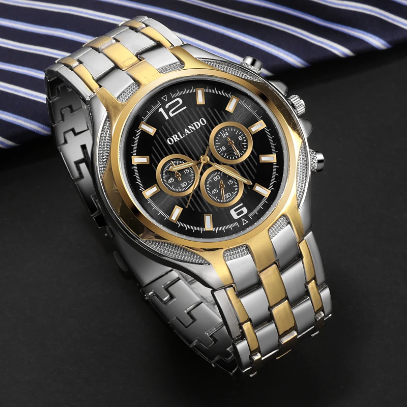 Orologi da uomo Nuovo ORLANDO Quarzo di Alta Qualità In Argento Placcato Oro  Mens Orologio In Acciaio Inox Dress Orologio Da Polso Masculino Relogio  Saat|wristwatch mens|wristwatch mens goldwristwatch gold - AliExpress