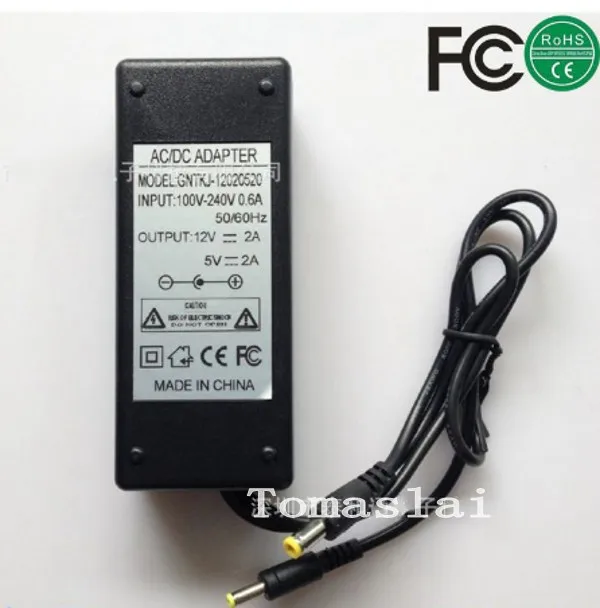Dual output DC 12v 2A / 5V 2A LED Driver Switch Power Supply Adapter Transformer AC 100V-240V +plug(US/AU/EU/UK),10pcs/Lot Dual output DC 12v 2A / 5V 2A LED Driver Switch Power Supply Adapter Transformer AC 100V-240V +plug(US/AU/EU/UK),10pcs/Lot
