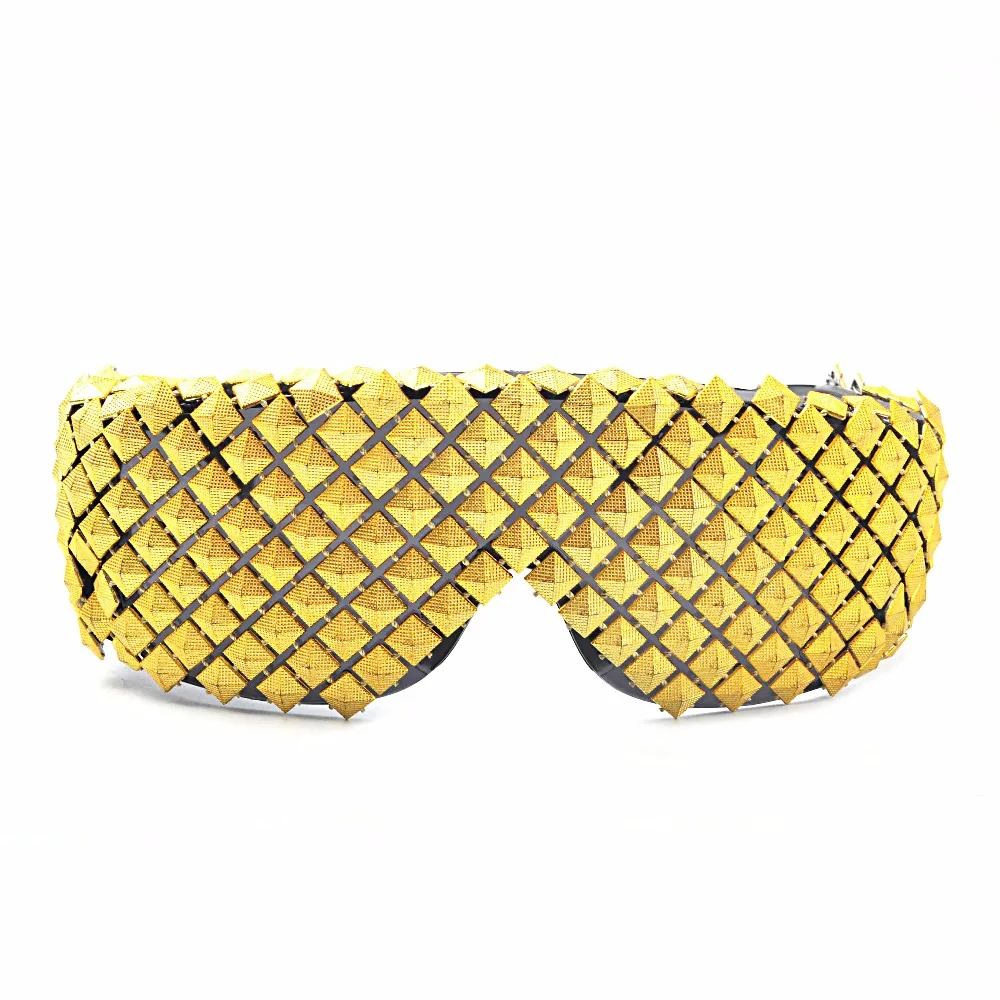 big sunglasses for women MINCL / Chao domineering exaggerated pyramid personality glasses GAGA nightclub bar tide goods performance stage men and womenJW round sunglasses