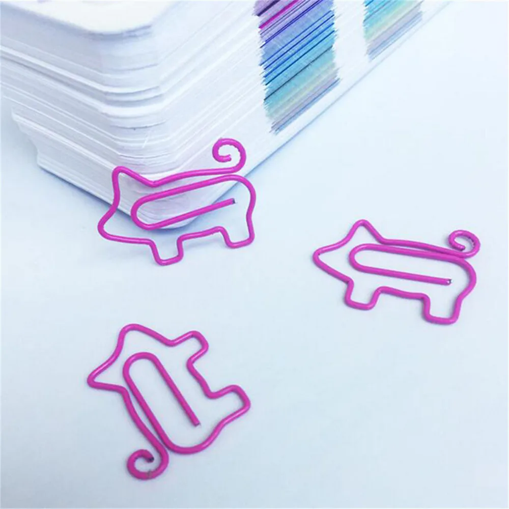 

Ellenmar 10pc Cartoon Animal Pig Bookmark Clips Pig Paperclip Volume Tail Piglet Bookmarks Students Gift Office School Supplies