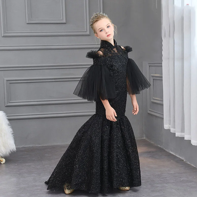 trumpet flower girl dress