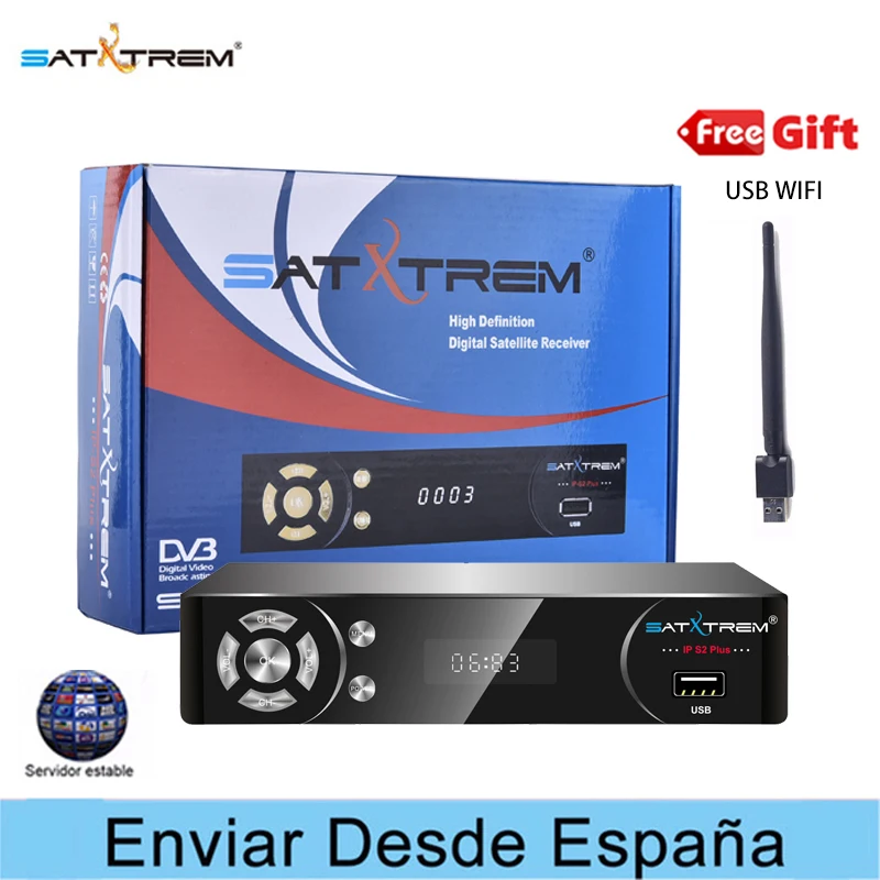 Satxtrem IPS2 Plus IP ТВ спутниковый ресивер DVB-S2 Full HD 1080p с USB WiFi Cam Receptor ТВ цифровой комбо декодер